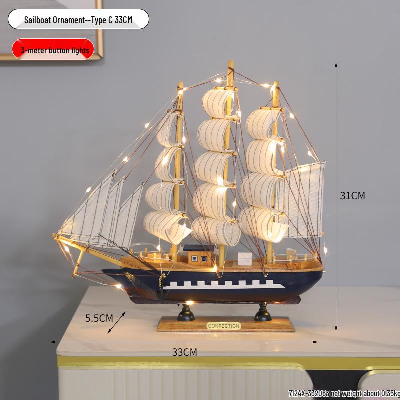 Орнамент Парусная лодка - Модель для украшения дома или офиса