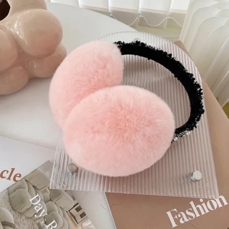 Luxury Women Winter Warm Real Rex Rabbit Fur Earmuffs Fashion Lady 100% Natural Fur Ear Muffs Thermal Girl Winter Accessories