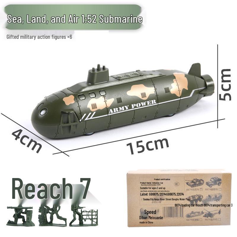 Popular 1:52 Alloy Toy Car Set: Pull-Back Armored Military Tank Model for Kids