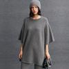 Women's Cashmere Round Neck Sweater - Winter 2026, Mid-Length, Five-Point Sleeves, Gentle Style, Loose Fit, Slimming Knitwear.
