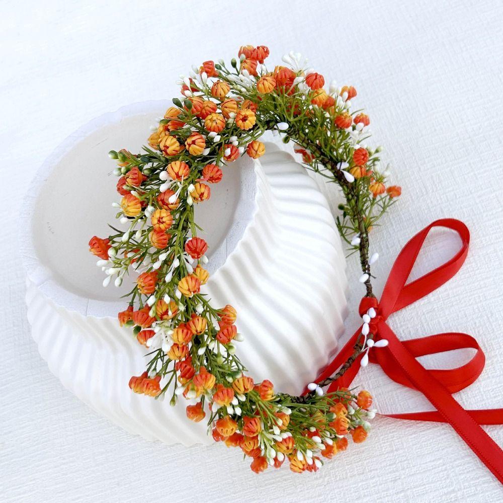 Korean Style Flower Crown Boho Style Wedding Headpiece Fashion Bridal Wreaths  Seaside Vacation