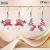2D Flat Independence Day Earrings Red Stripes& Blue Star Gnomes Acrylic Earrings Y2K Classic Acrylic Earrings Elegant Earrings Party Earrings