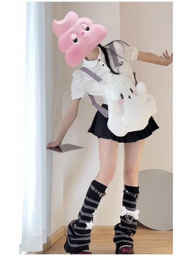 Плюшевый мультяшный рюкзак в виде привидения на Хэллоуин - Милая сумка на двойном/одном плече для девочек