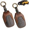 Чехол для ключей из натуральной кожи для Honda Crown Sport и Custom Interior с [TatkDIY] Кроссовер, Детали, Тюнинг, Аксессуары, Ударопрочный (черный
