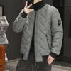 Men's Thick Warm Stand Collar Cotton Jacket - Solid Color, Korean Style Fashion Coat