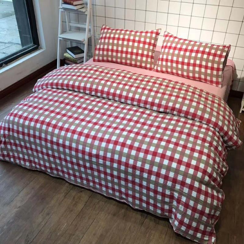 Постельное белье в японском стиле из четырех предметов из мытого хлопка для студенческого общежития