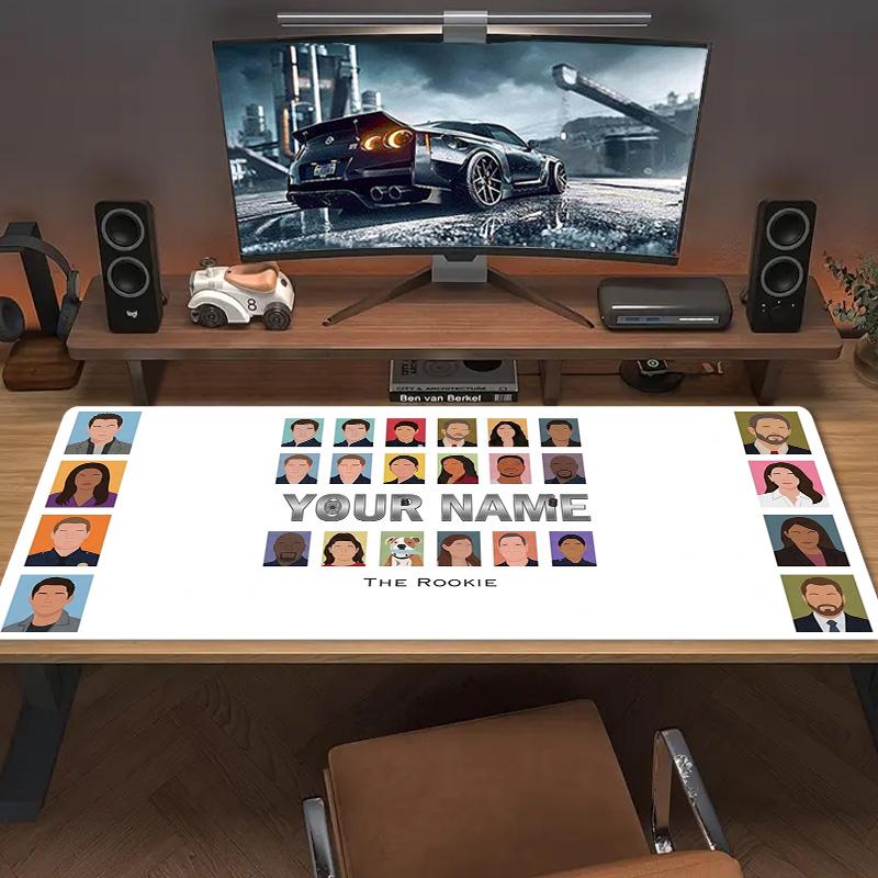 The Rookie Custom Name Large Size Mouse Pad Large Gaming Table Cushion Non-slip Laptop Tablet Big Mousepad XXL Mat Mini PC Playmat With Lock edge