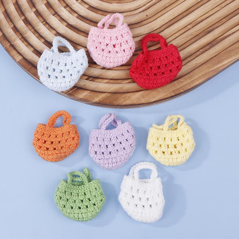 Милая мини-кукла с полой маленькой сумкой, аксессуары для вязания крючком из шерсти, кукла из хлопка, украшение BJD