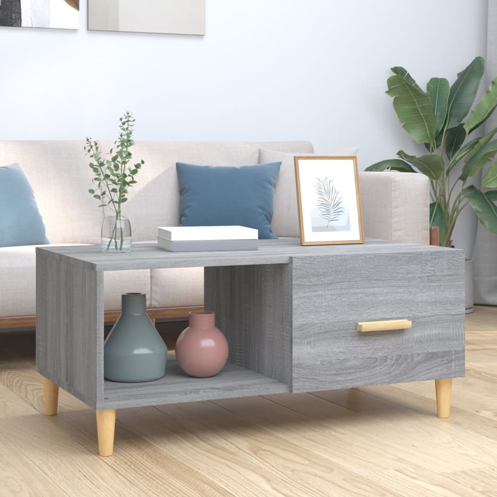 Coffee Table, Grey Sonoma Oak, 89.5x50x40 Cm
