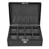Часовой футляр черного цвета с 8 отделениями, запирающейся бархатной подкладкой, универсальный органайзер для часов