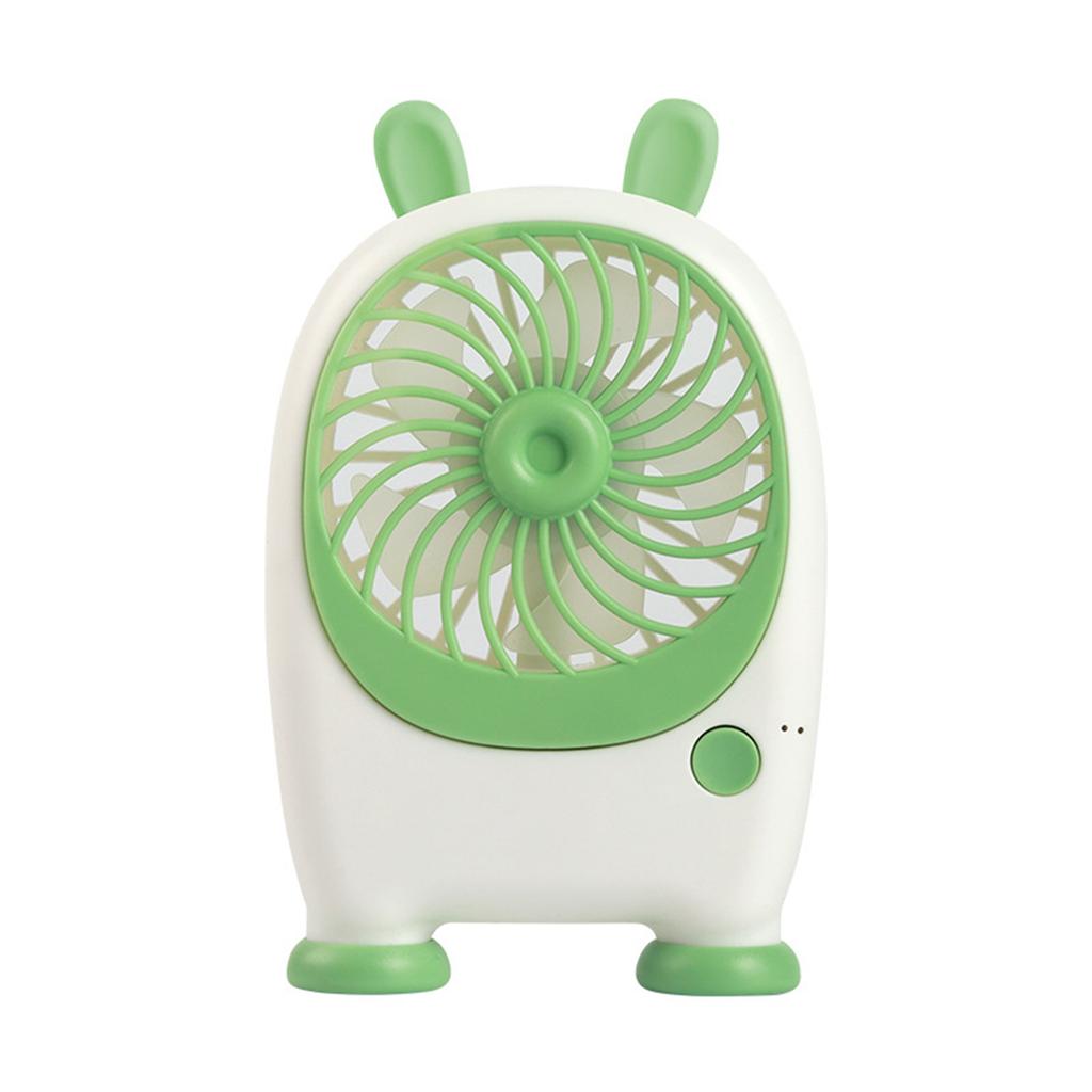 Portable Cute Rabbit Ear Mini Fan Rechargeable USB Type-C Small Desk Fan with 3 Speed Settings and 1 Hour Battery Life for Personal Use