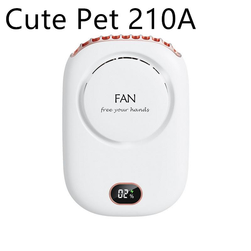 Mini Leaf Less Neck Hanging Fan Portable USB Charging Small Fan Silicone High-capacity Battery Fan 118*59*42mm