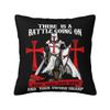 Custom Templar Shield Cross Medieval Warrior Sword Cushion Cover Knights Templar Deus Vult Soft Throw Pillow Case Decor Home