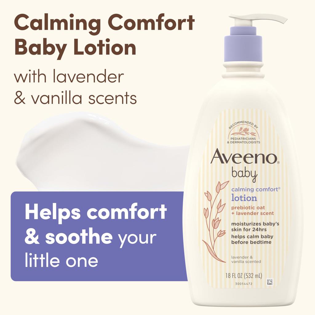 Aveeno Baby Calming Comfort Lavender и 18 жидких унций лосьона Aveeno Baby, ваниль, [наименование]