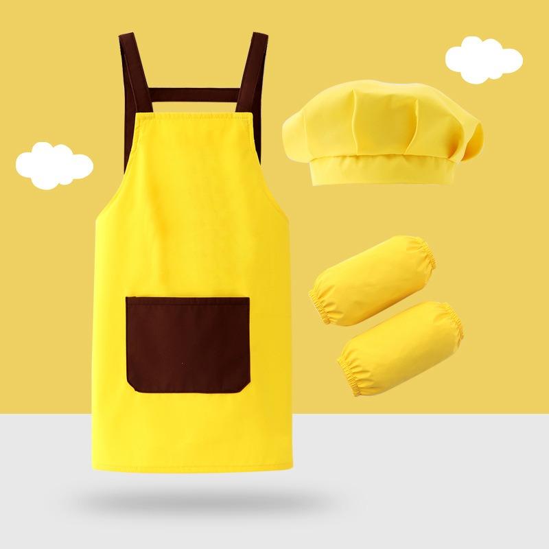 Детский фартук для мальчиков и девочек, кухонные фартуки с рукавом-шляпой, водонепроницаемые фартуки для рисования, художественный халат для детей, одежда для рисования и готовки