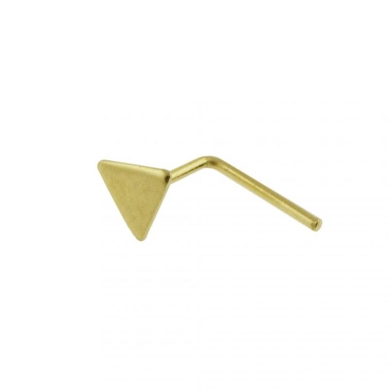 KODY PIERCING 9K Gold L-Shaped Flat Triangle Nose Stud - Quality Piercing