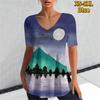 Модная футболка женская пейзаж цифровой 3D принт топы повседневные футболки летние с коротким рукавом новые рубашки с круглым вырезом Femme