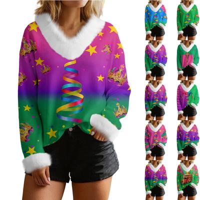 Женский модный и повседневный свитер Повседневный трикотажный пуловер с длинным рукавом Карнавальный топ
