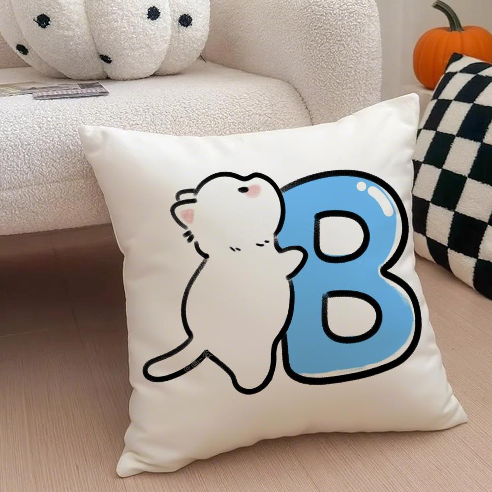 Cute Custom Art Cat Personalised Cushion Cover Throw Pillow Cover Hidden Button Durable Polyester Chair Cushion