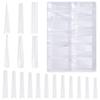 180PCS/Box Acrylic Extra Long Clear Fake Nails Tips Coffin Nails Tips Full Cover False Nails C Curved Straight Nail Tips 12 Sizes