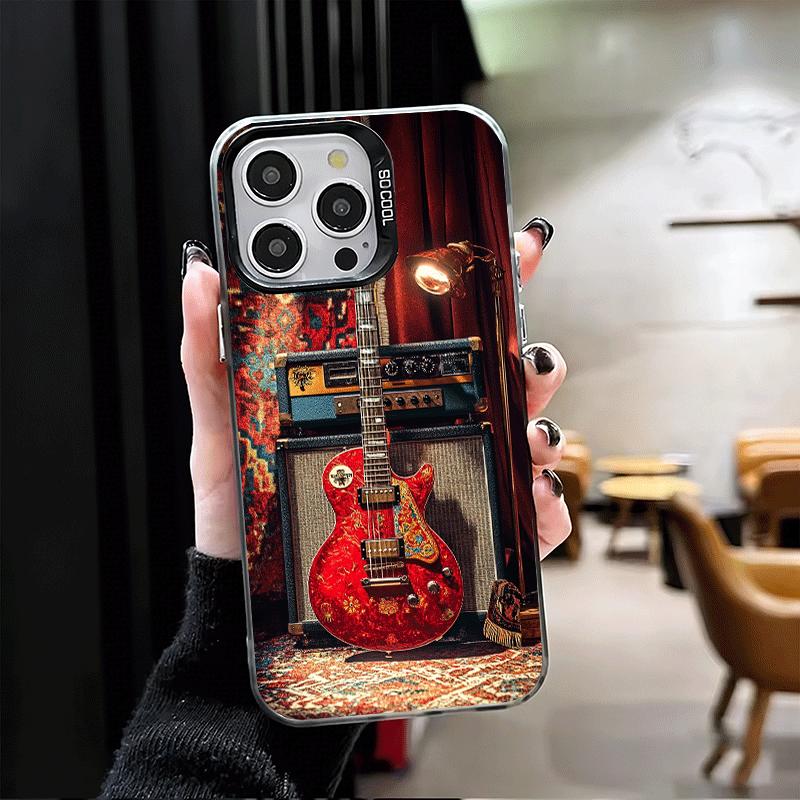 Guitar Retro Rock Music Shockproof Phone Case for iPhone 17 Air 16 16E 15 Pro Max 14 Plus 13 Mini 12 Back Cover Anti Fall Fundas