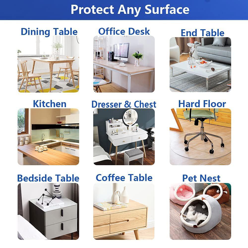 New PVC Transparent Tablecloth Soft Glass Table Mat Heat-resistant Waterproof Table Cover Pad Kitchen Oil-Proof Table Mat