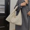 Spacious Canvas Shoulder Bag Large Capacity Hobo Handbag Fashion Polka Dot Tote Bag  Casual Use