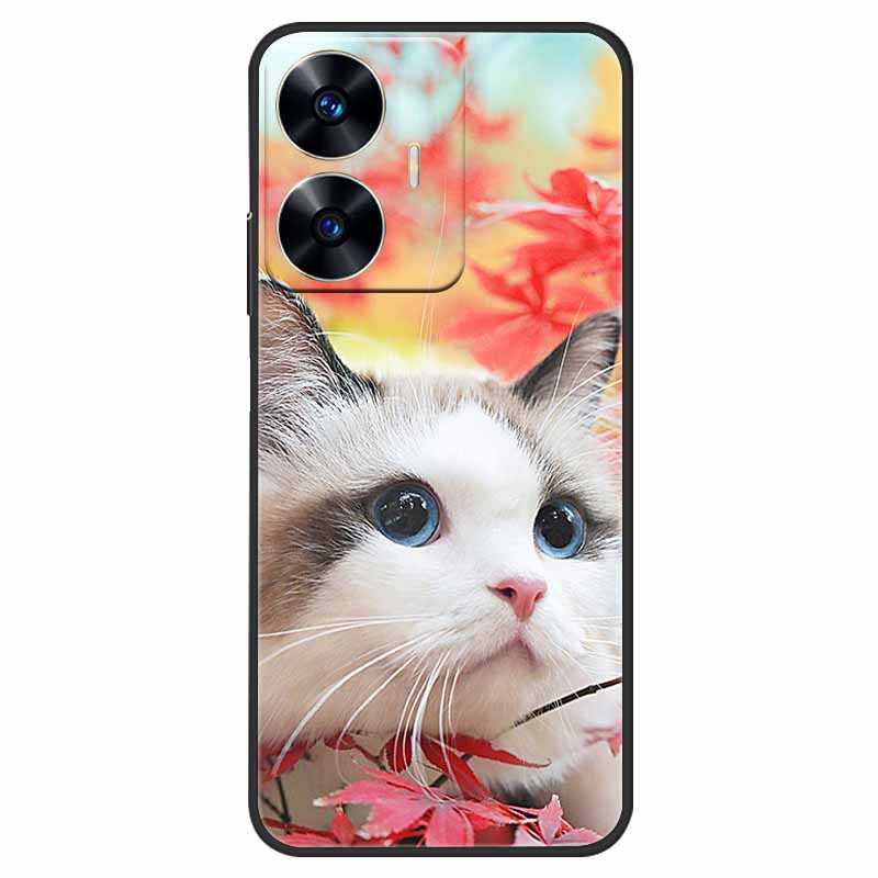 Чехол для телефона Realme C55 Черный Силиконовый Fundas Для Realme C55 RMX3710 ТПУ Мягкая Задняя Панель Coque Звезда Нарисована на RealmeC55 C 55