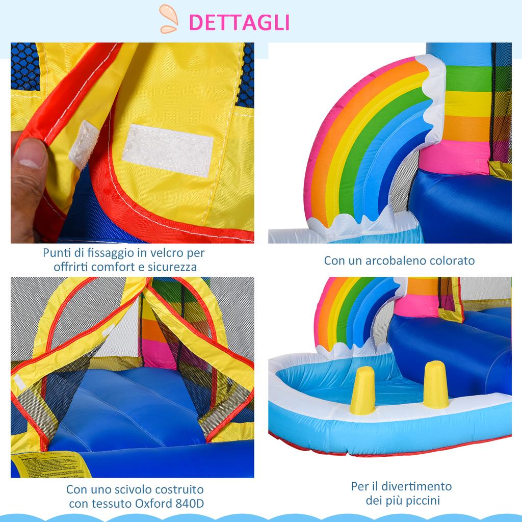 Inflatable Castle For Kids With Trampoline And Pool Electric Pump Included 280x170x155cm Multicolor