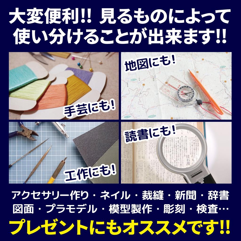 PhoenixLoupe Handheld Stand Loupe 10x Magnifying Glass Loupe with 2 Types of Light [3x & Magnification] Lens/LED