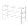 Extendable Shoe Rack, 3 Tiers, White, Approx. W41-70 X D25 X H46cm, Frame, Entryway, Shoe Storage, Product Number: 7555