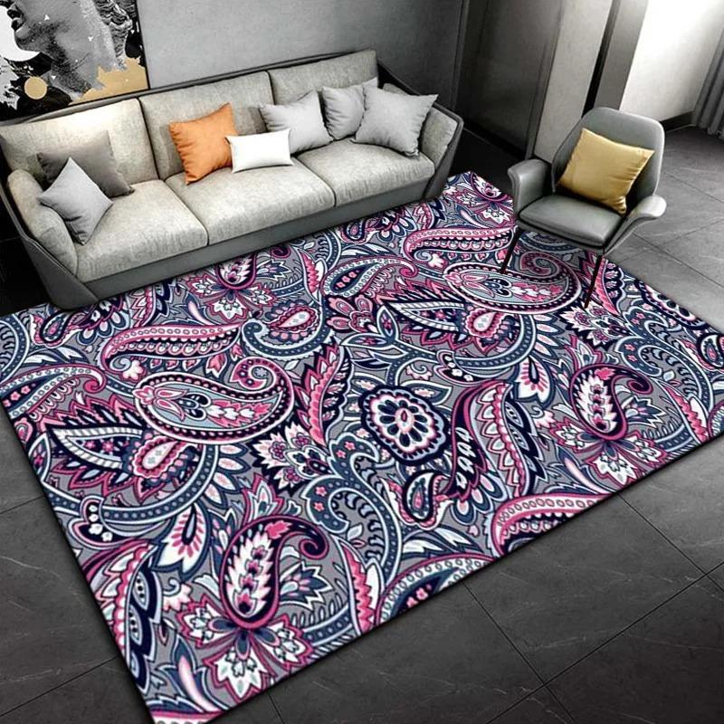 Черно-белый ковер с пейсли, геометрический ковер-вихрь, классический цветочный коврик, современный минималистичный коврик для гостиной, украшение дома, ковер для пола