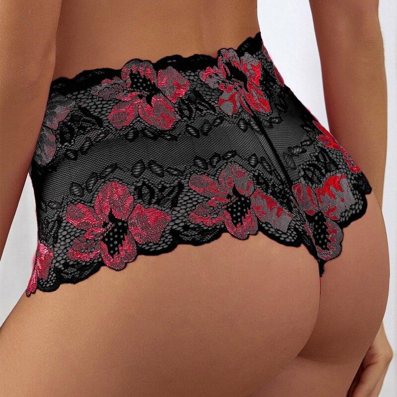 Soft Mesh Big Briefs Sexy Lave Ultra-thin Transparent Panties High Waist Seamless Women Underwear Plus Size 2XL