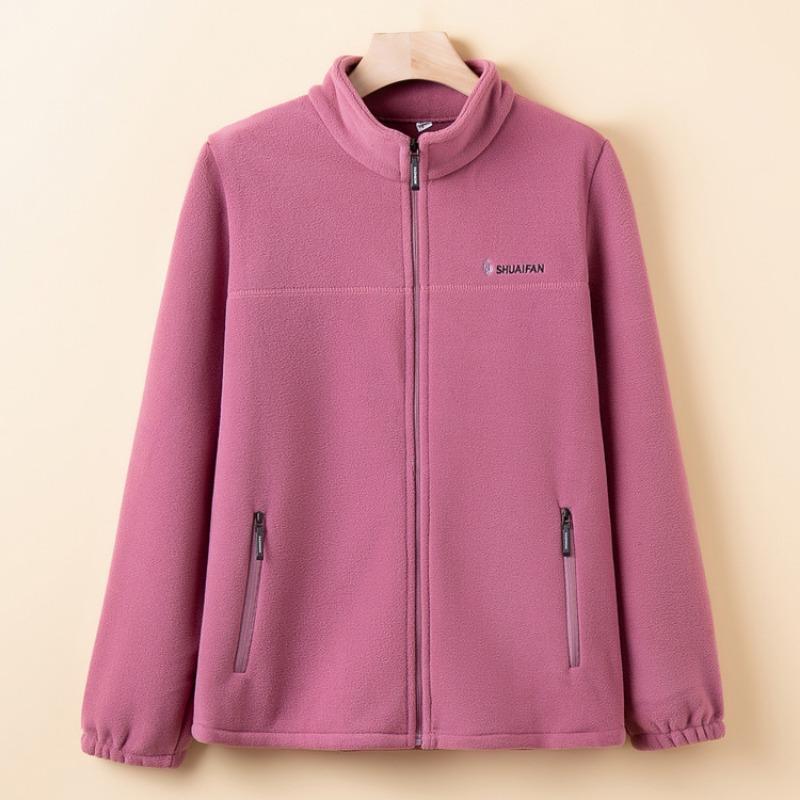 Новая флисовая куртка мамы, весенне-осенний флис, утолщенный теплый кардиган, топ для женщин среднего и пожилого возраста