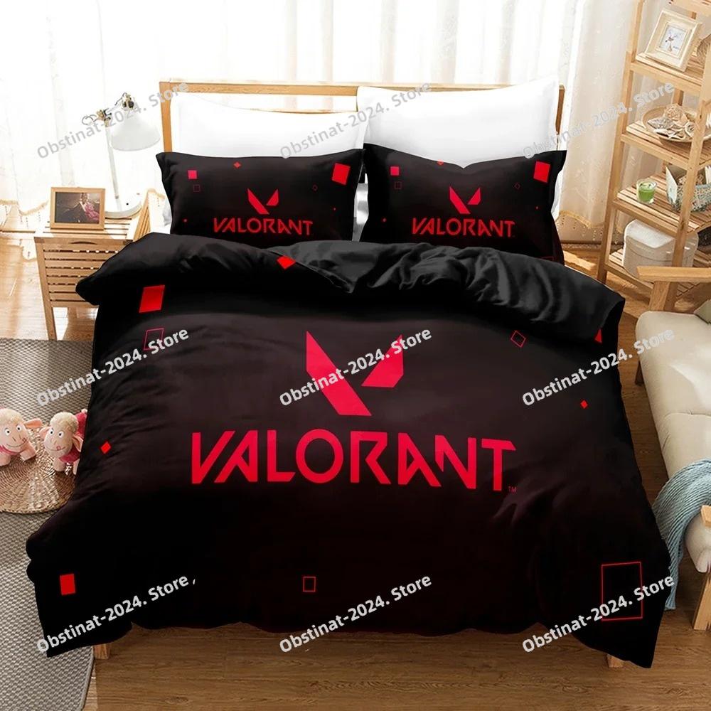 Новый Игровой Набор Постельного Белья VALORANT С Принтом Пододеяльник Наволочка Односпальный Двуспальный Стиль Queen King Size Комплекты Льняное Домашнее Текстиль