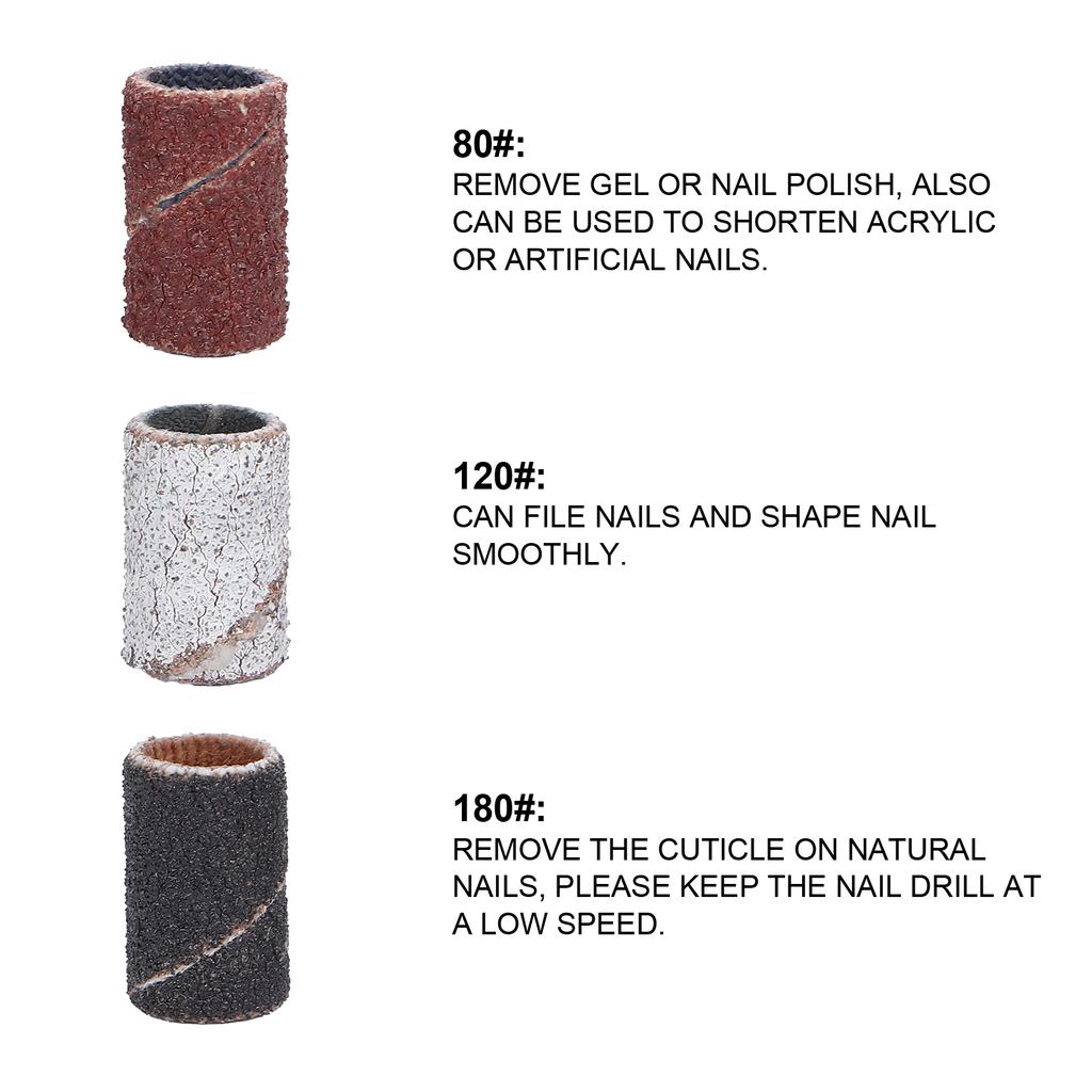 75 шт., набор шлифовальных лент для ногтей, коробка для хранения вала, 80 # 120 # 180 # зернистость для сверл для ногтей