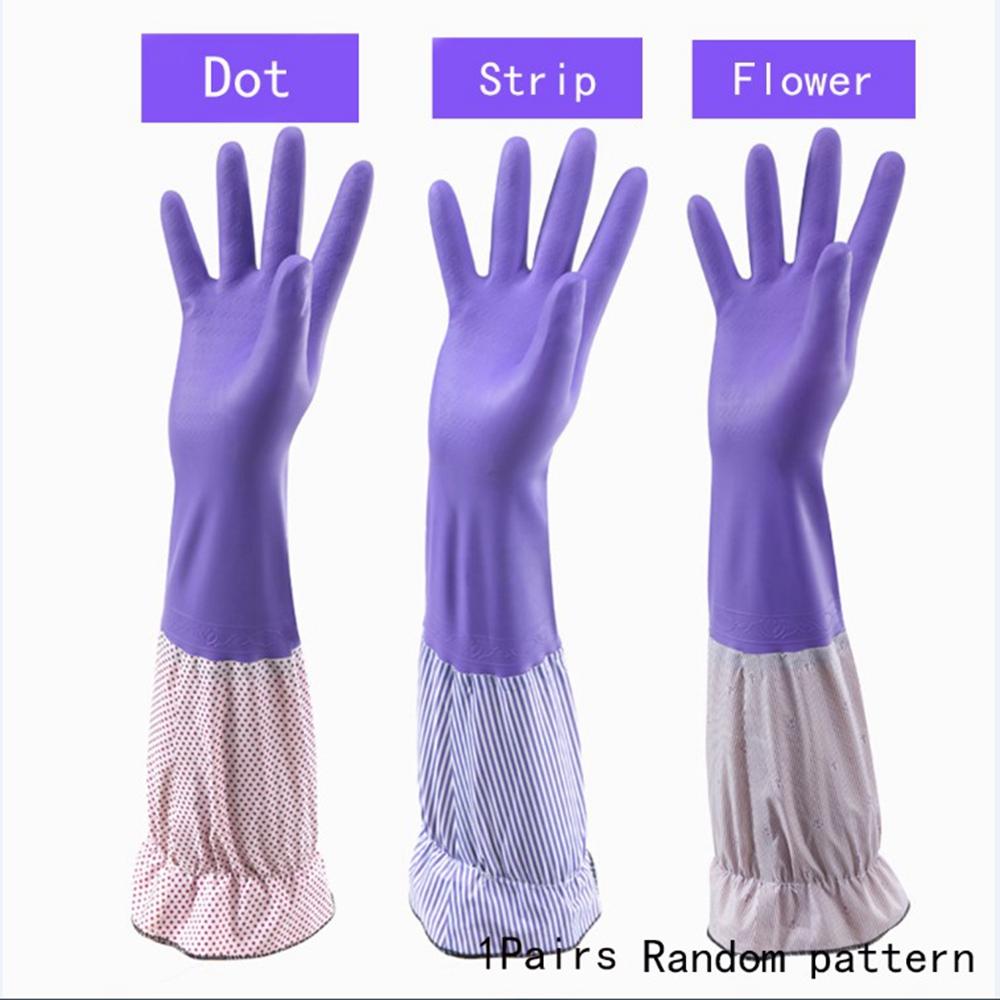 Accessories Waterproof Wash Dishes Cleaning Warm Household Gloves Rubber Gloves Long Sleeve Kitchen