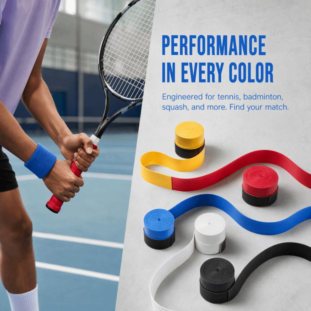 10pcs PU Material Handle Wrap 110cm Length Sports Grip Tape Convenient Racquet Overgrip For Sports