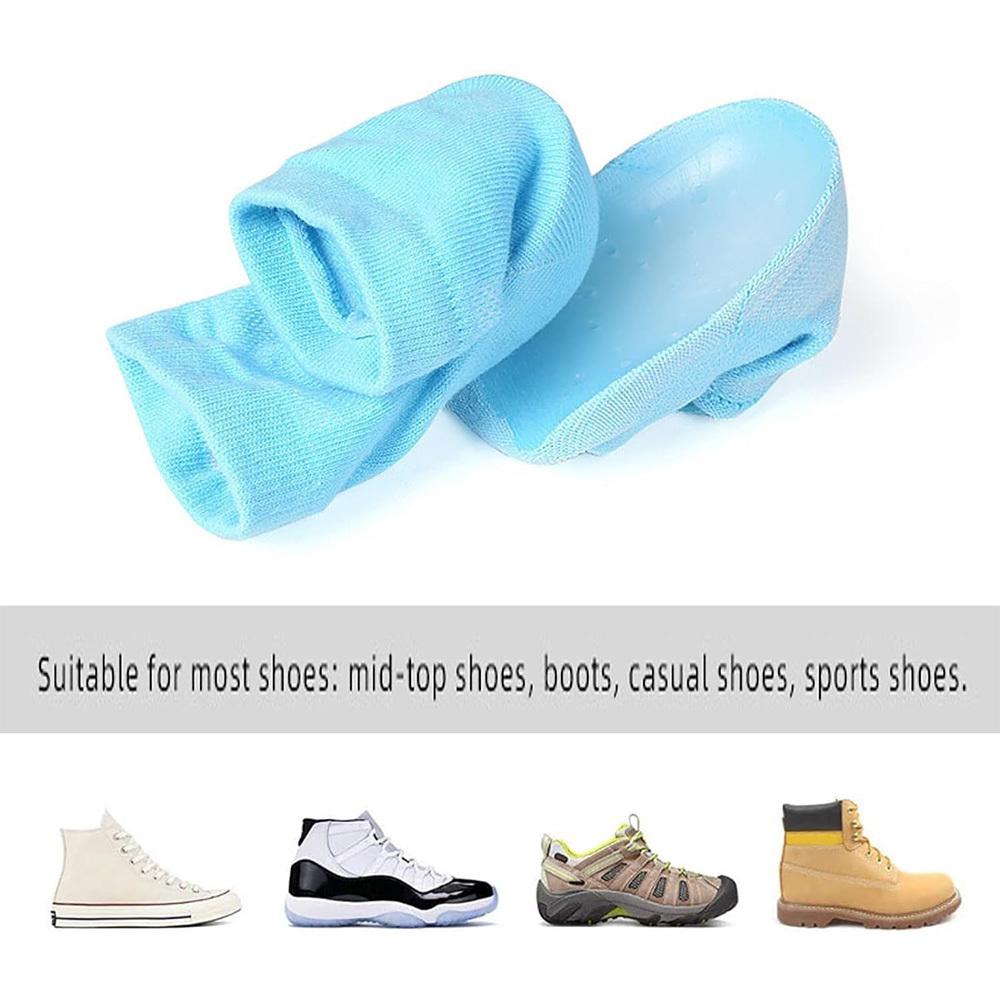 Invisible Height Lift Heel Pad Breathable Sock Increase Insoles Cushion Unisex