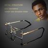 Non-polarized Rimless Cut Edge Square Sunglasses Metal Frame Frameless Shades Snake Head Decoration Sunglasses for Women & Men