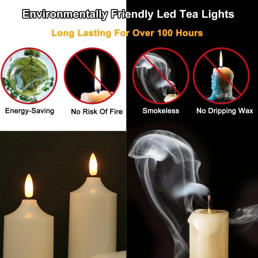 Flickering Flameless Candles Set of 6/12 Realistic LED Candles with Timer Remote Battery Operated for Wedding Christmas Decor