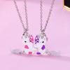2Pcs/Set Cartoon Cat Shape Pendant Chain Best Friends Necklace Bff Friendship Children'S Jewelry Gift For Girls