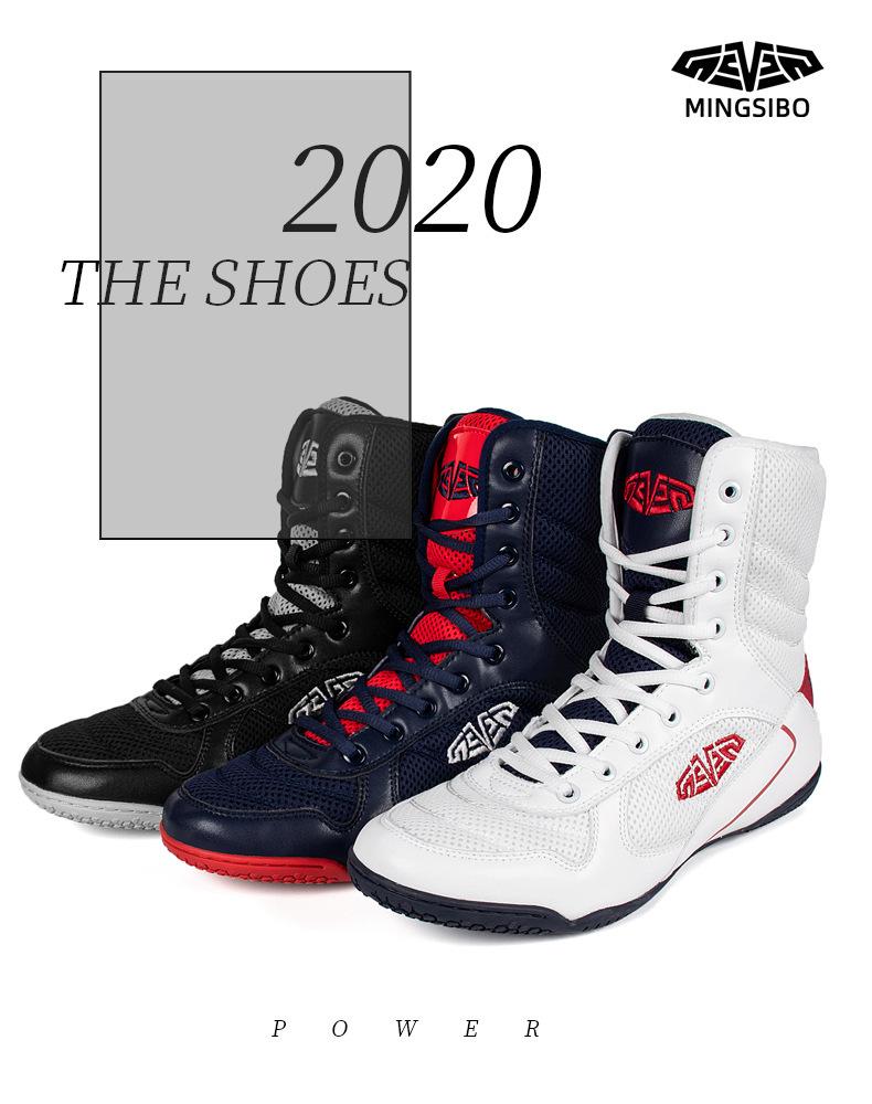 Breathable Non-Slip Wrestling & Boxing High-Top Shoes (Sizes 36-45) - Durable and Versatile for Fitness Training