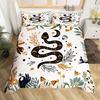 Комплект пододеяльников из полиэстера с рисунком змеи, цветка, травы, луны, для детей, мальчиков и девочек, покрывала с изображением животных и бабочек, чехол с наволочкой, размер Twin
