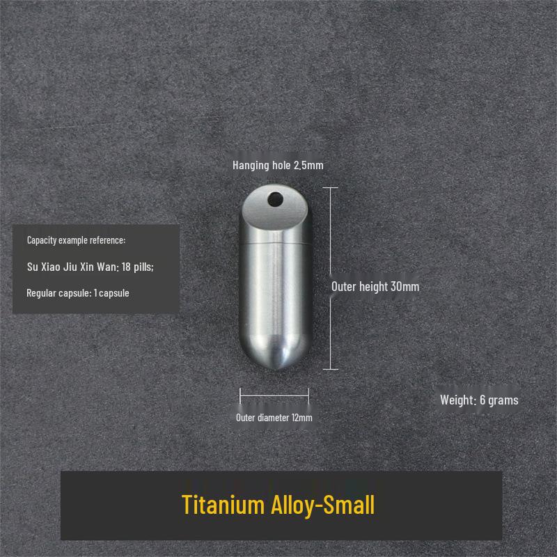 Водонепроницаемая портативная бутылочка для таблеток из титанового сплава - Маленькая герметичная уличная капсула для лекарств
