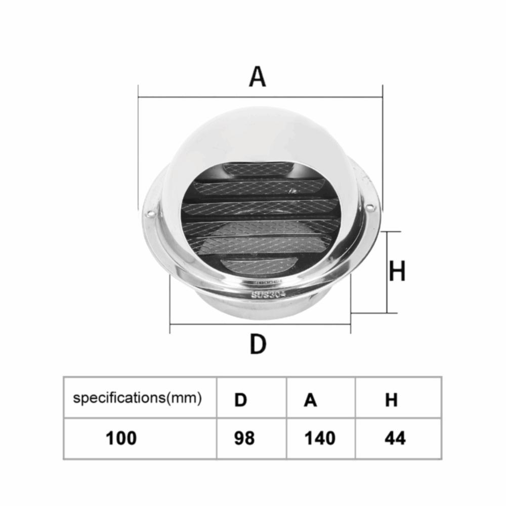Thickened Exhaust Outlet 100mm Ventilation Cowling Easy To Install Range Hood Vent Outdoor Vent