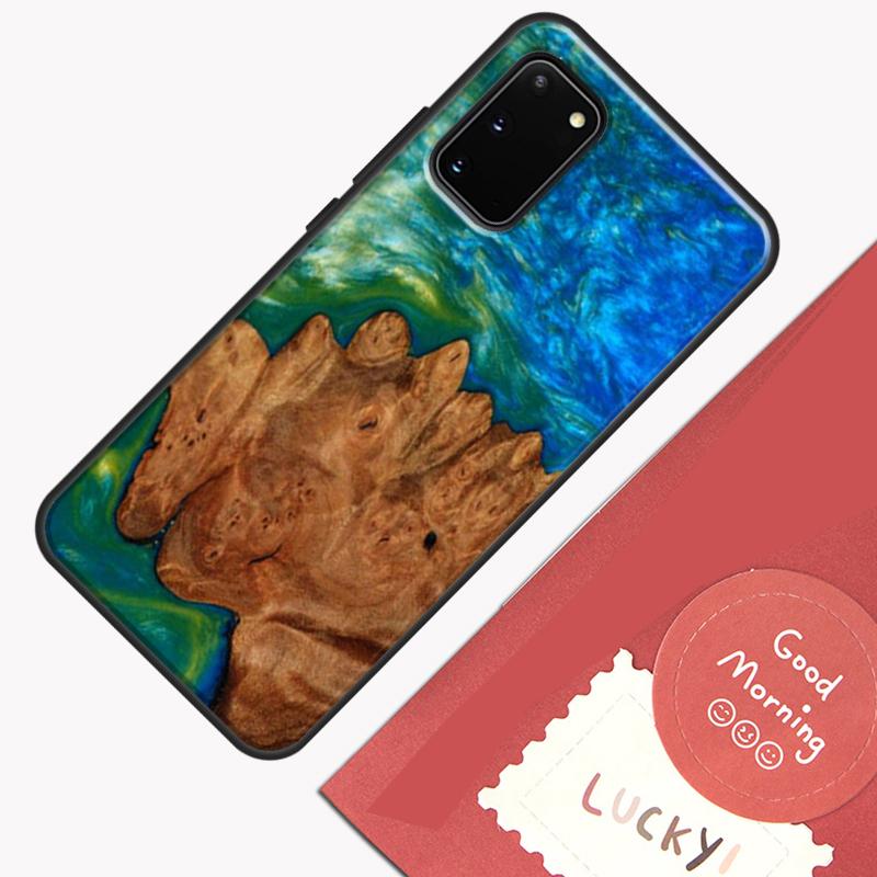 Гибридный чехол для телефона из дерева и смолы для Samsung Galaxy S23 Ultra S20 S21 S22 S24 S25 Plus S9 S10 S25 FE Защитная оболочка
