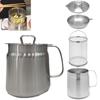 Storage Container Oil Filter Pot Large Capacity Oil Filter Tank 1.5L/2.0L Strainer Pot Kitchen