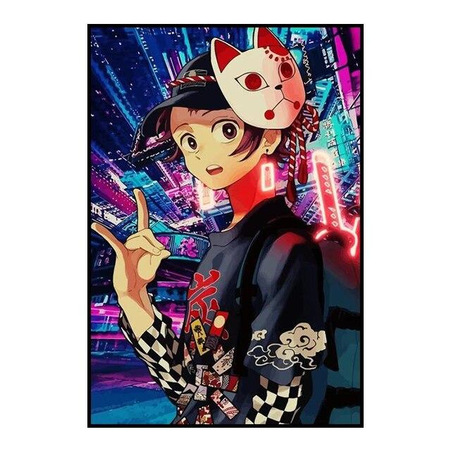 Убийца Демонов, украшение, картина, фреска, постер с персонажами аниме, холст, картина и настенные художественные принты для детской комнаты, современный домашний декор, без рамки