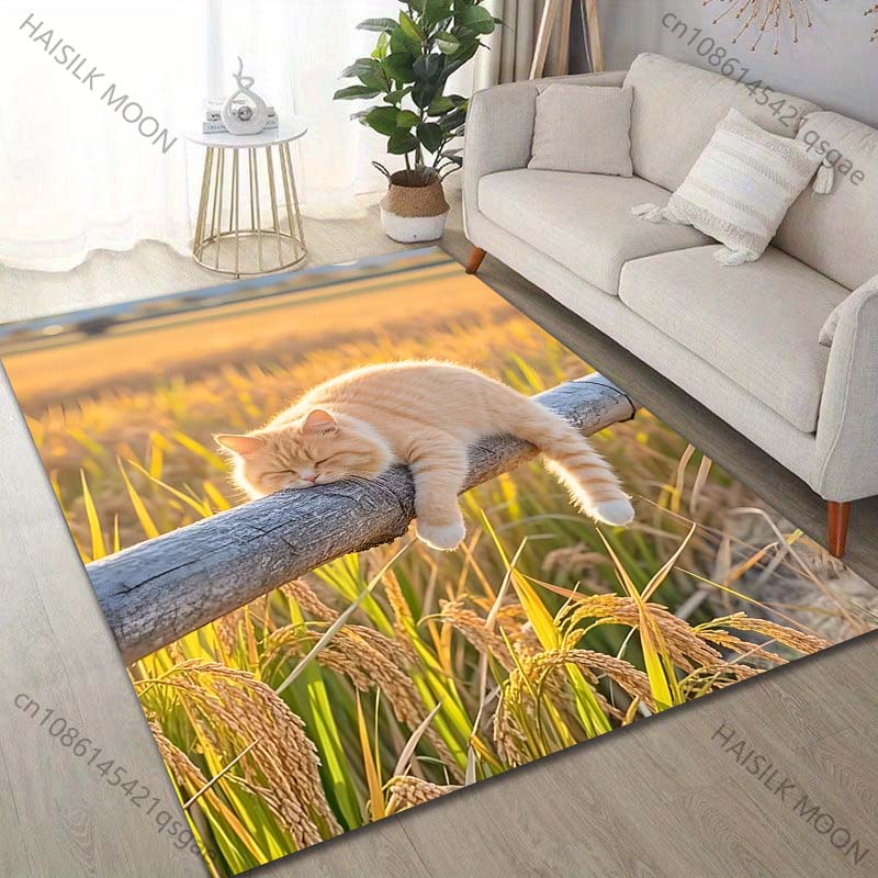Multiple sizes Cat Nap Scenic Rug Pattern Carpet for Living Room Bedroom Sofa Home Decor Non-slip Floor Mat Luxury Gift